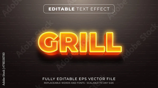 Obraz Editable text effect in glowing hot neon text style