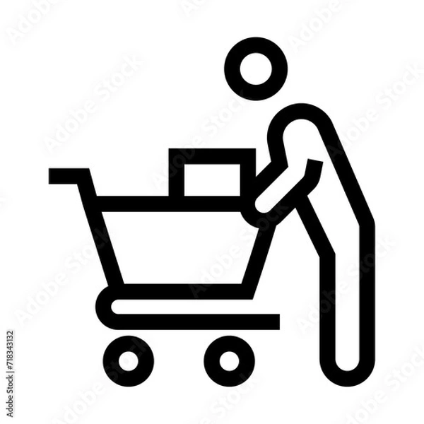 Obraz Icono de agregar al carrito. Compra Rápida, añadir producto, comprar en línea. Ilustración vectorial
