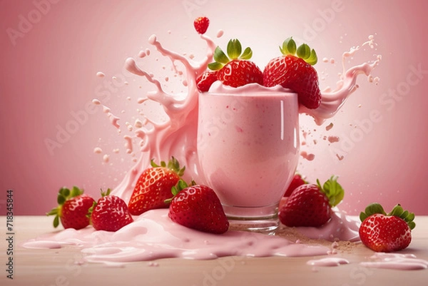 Obraz Strawberry Milkshake with Splash