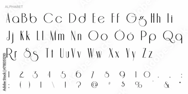 Obraz Alphabet Split Monogram, Split Letter Monogram, Alphabet Frame Font. Laser cut template. Initial monogram letters.
