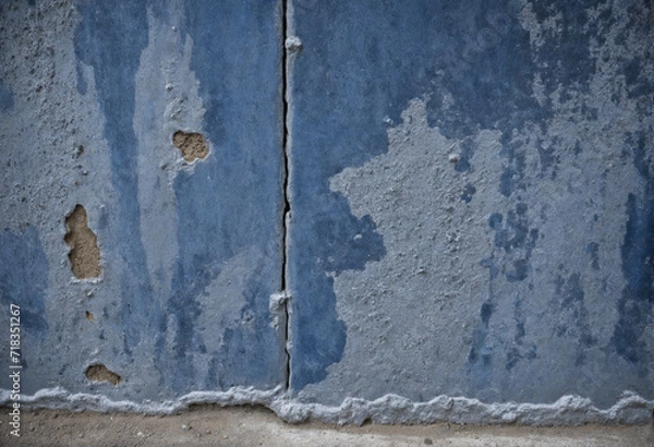 Fototapeta Gritty dark blue concrete texture with transparent overlay