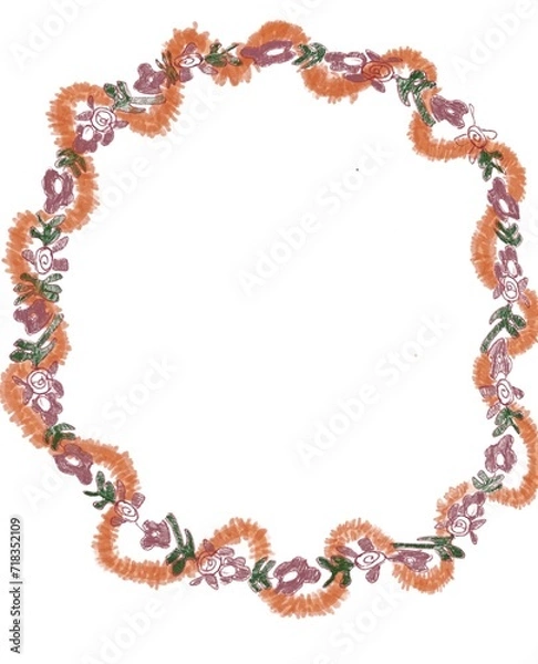 Obraz Floral frame. Hand drawing. Flower boarder. Template design