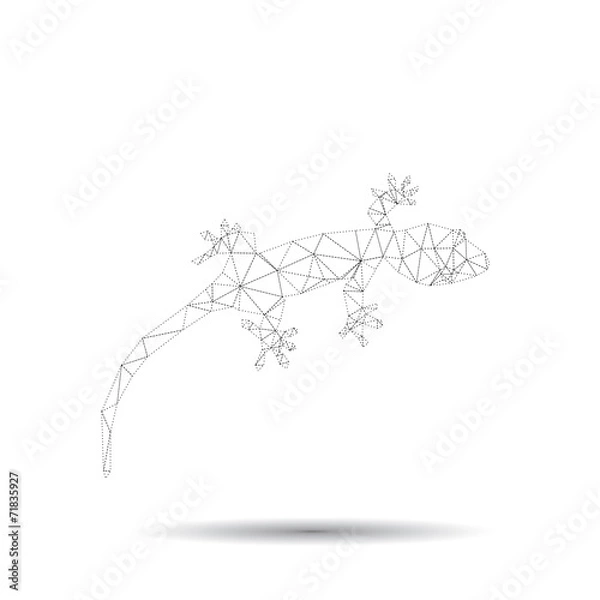 Fototapeta Abstract geckos isolated on a white backgrounds