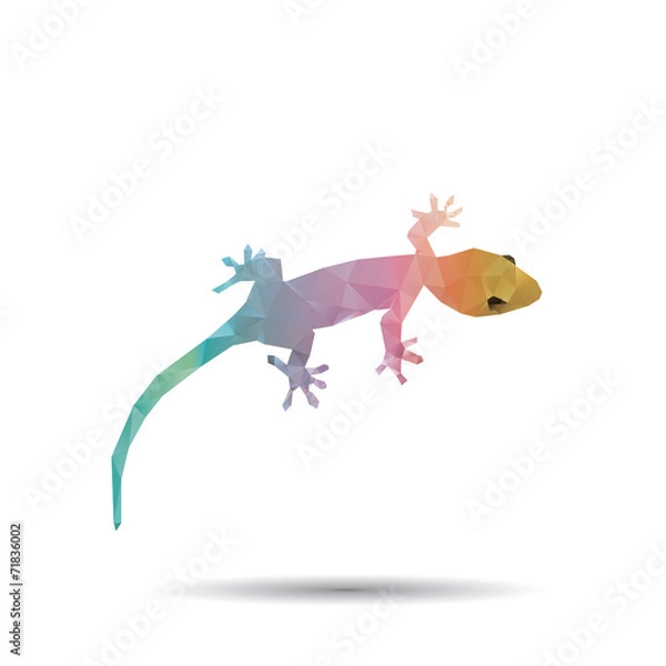 Fototapeta Abstract geckos isolated on a white backgrounds
