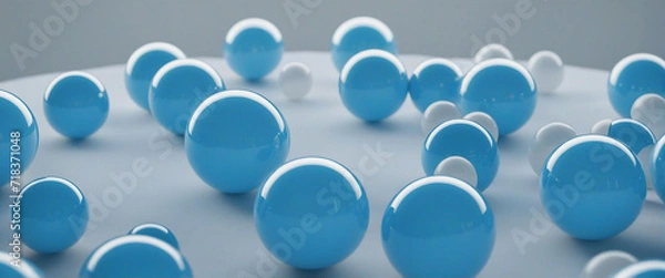 Fototapeta Blue orbs, 3-dimensional visualization