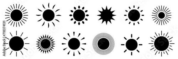 Fototapeta Sun simple icons collection. Vector illustration 