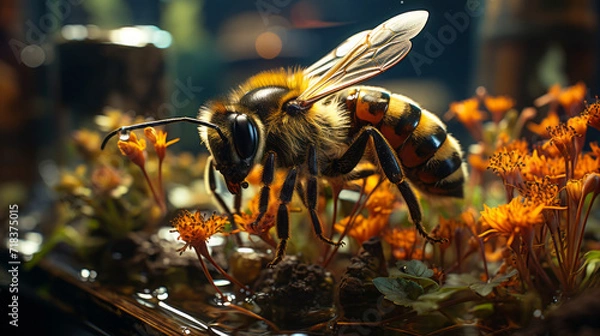 Obraz Buzzing Beauties: Exploring the Intricate World of Insects and Nature's Colorful Wonders, generative AI