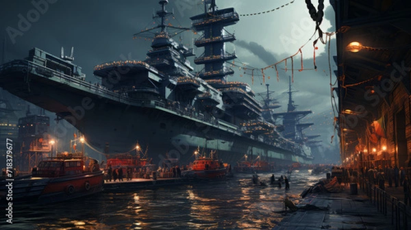 Obraz Maritime Marvels: Exploring the Majestic Seas and Iconic Harbors, generative AI