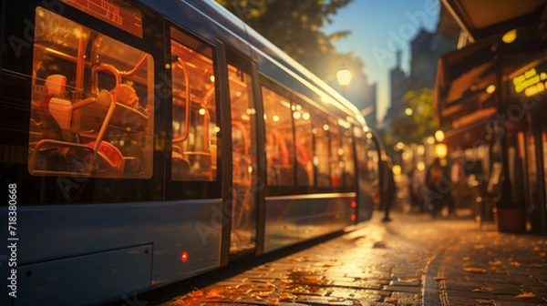 Obraz Nighttime Hustle: Exploring Urban Railways and Transport in London City, generative AI