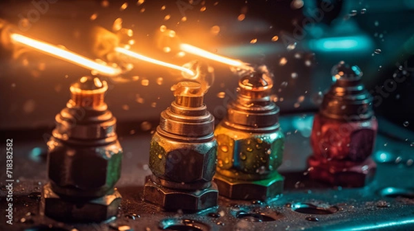 Obraz Ultimate Strategy Clash: Chess Battle of Kings & Queens in a Glass Board Game!, generative AI