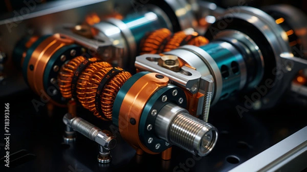 Obraz Cutting-Edge Tools: Exploring the Realm of Science and Technology with Metal Equipment and Microscopes, generative AI