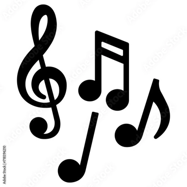 Obraz music note ,treble clef, melody