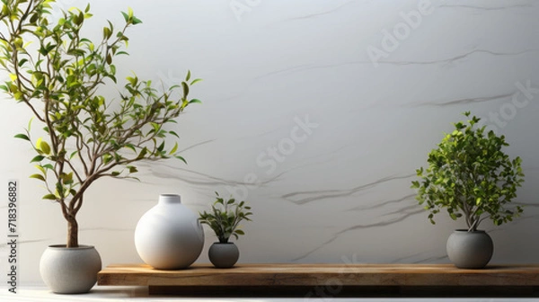 Obraz Blossoming Spring: Captivating Interior Decor with Plants, Flowers, and Nature-inspired Vases for Your Home Desig, generative AI