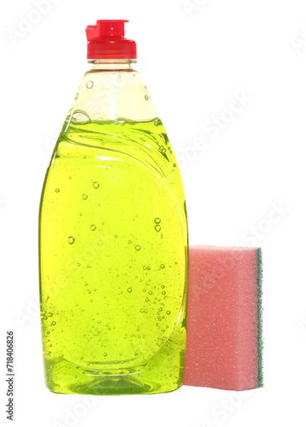Obraz Washing up liquid with a sponge