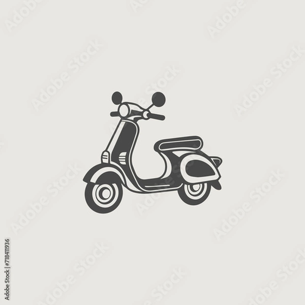Obraz スクーターをシンボリックに用いたシンプルなロゴのベクター画像