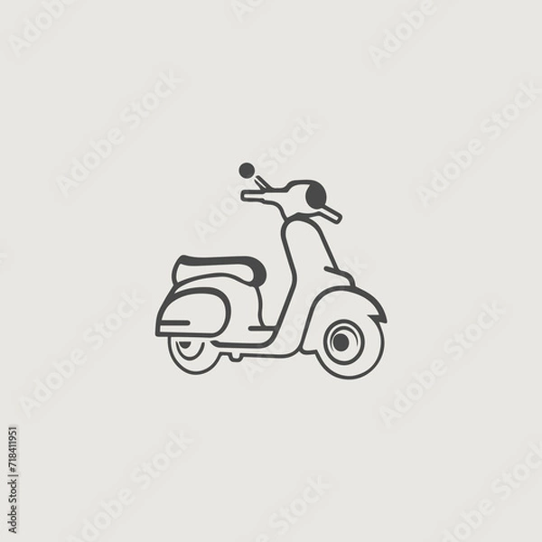 Obraz スクーターをシンボリックに用いたシンプルなロゴのベクター画像