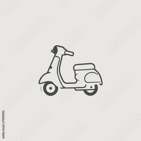 Obraz スクーターをシンボリックに用いたシンプルなロゴのベクター画像