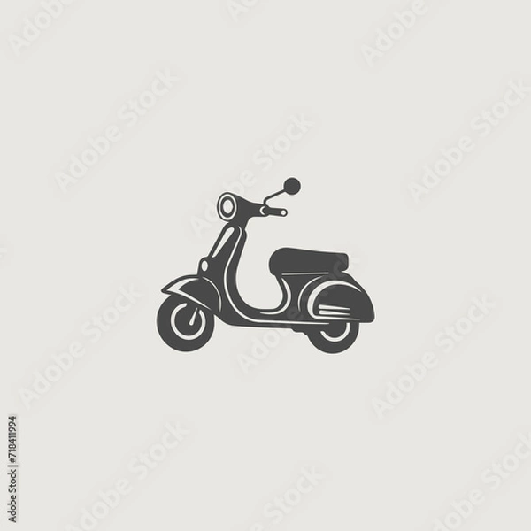 Obraz スクーターをシンボリックに用いたシンプルなロゴのベクター画像