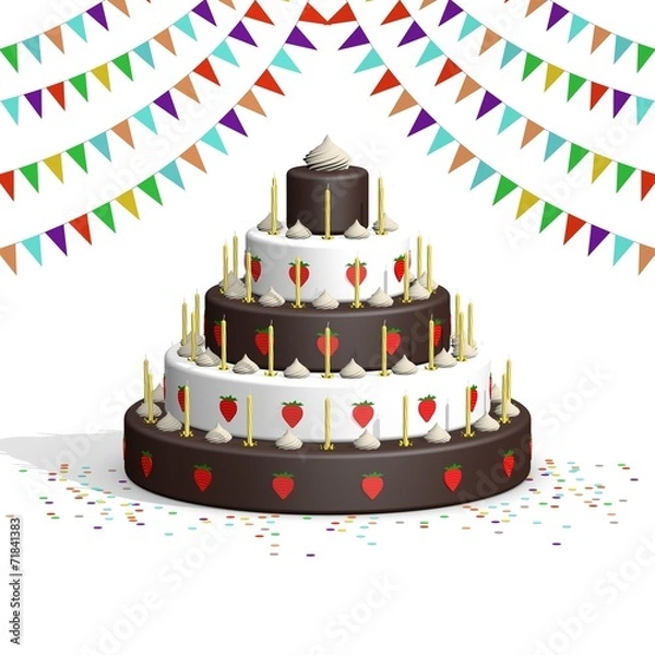 Fototapeta strawberry cake