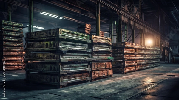 Obraz Exploring the Dynamic World of Industrial Warehousing and Storage: Maximizing Space, Efficiency, and Organizatio, generative AI