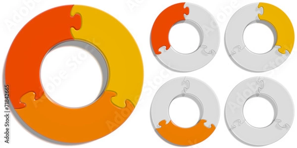 Fototapeta Circle Puzzle 03 - Orange