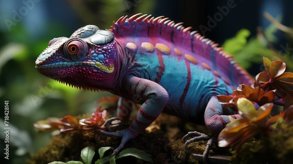 Obraz The Enigmatic Allure: A Captivating Glimpse into the World of Tropical Reptiles and Wildlife, generative AI
