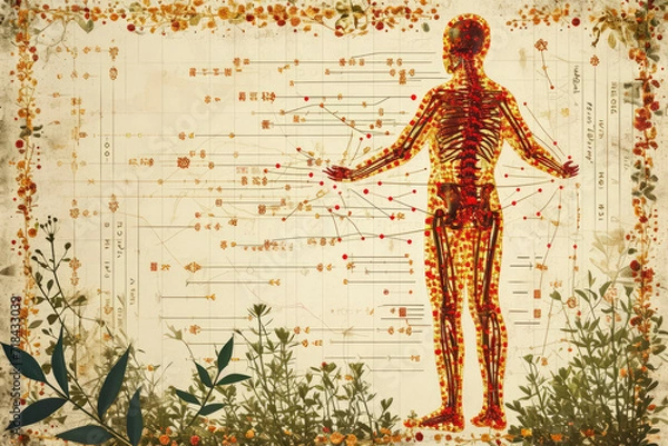 Obraz Balance of Qi: Acupuncture aims to balance the flow of Qi throughout the body