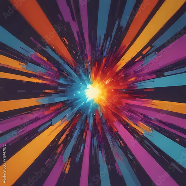 Fototapeta a vibrant and dynamic abstract background with a fusion of warm and cool colors, reminiscent of a cosmic explosion