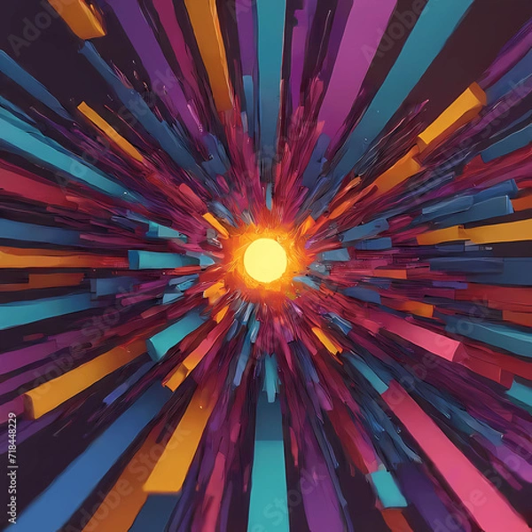 Fototapeta a vibrant and dynamic abstract background with a fusion of warm and cool colors, reminiscent of a cosmic explosion