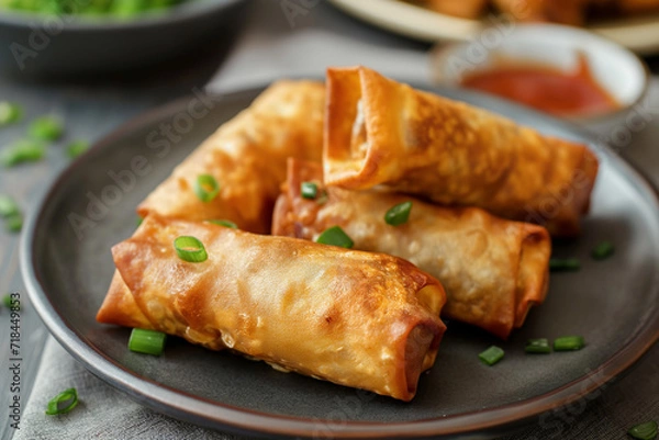 Fototapeta fried egg rolls