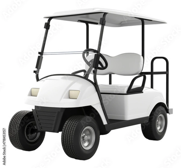 Obraz White golf cart isolated.