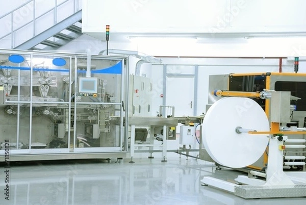 Obraz wet wipes production