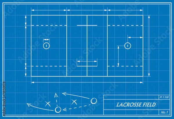Obraz lacrosse field on blueprint