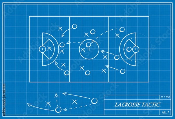 Obraz lacrosse tactic on blueprint