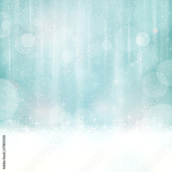 Obraz Abstract blue background with blurry lights