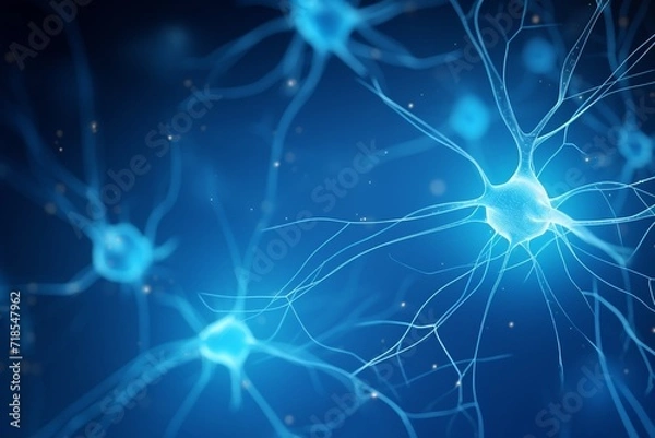 Obraz A blue background with the words neuron