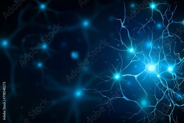 Obraz A blue background with the words neuron
