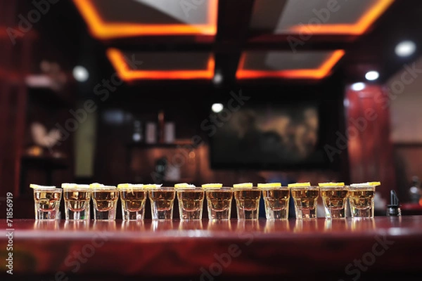 Obraz Tequila drink shots on a bar