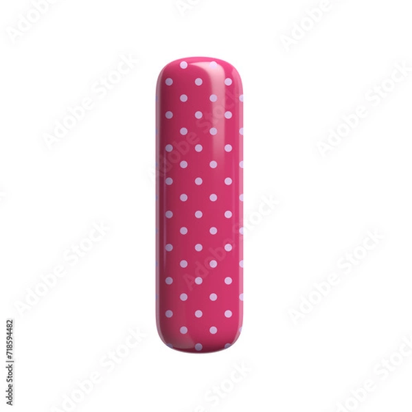 Fototapeta Polka dot letter L - small 3d pink retro font isolated on white background. This alphabet is perfect for creative illustrations related but not limited to Fashion, retro design, decoration...