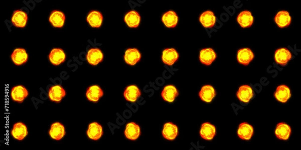 Fototapeta 2D Particles loopable Effects with a Black Background for the 2D game 