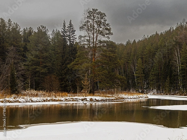 Obraz winter landscape with lake