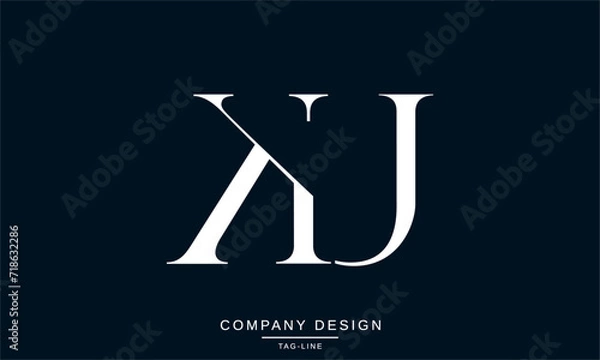 Obraz KU, UK, Abstract Letters Logo Monogram