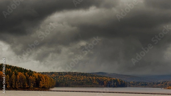 Obraz clouds over the river