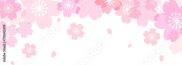 Fototapeta ピンクのパステル調の桜模様の背景素材のベクターイラスト