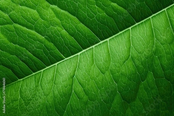 Fototapeta Macro of green leaves Generated by AI
