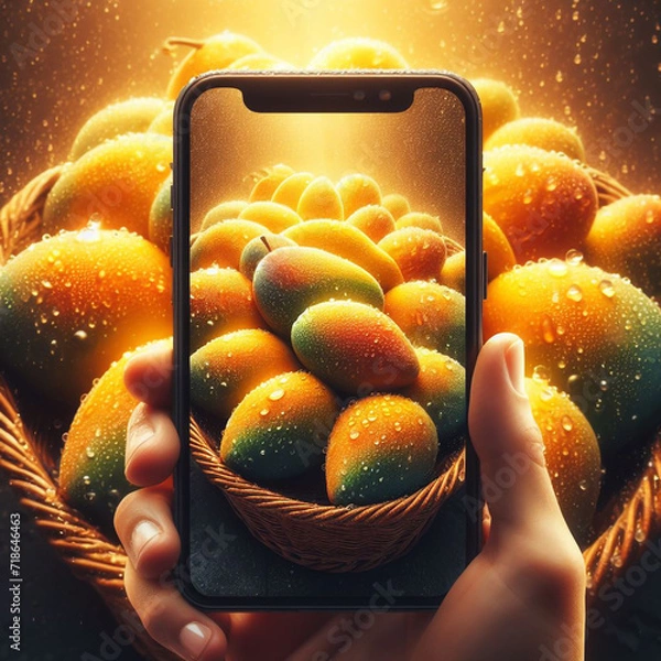 Obraz A basket of mangoes in the jungle