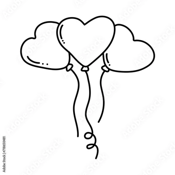 Fototapeta Balloons with string for Party celebration