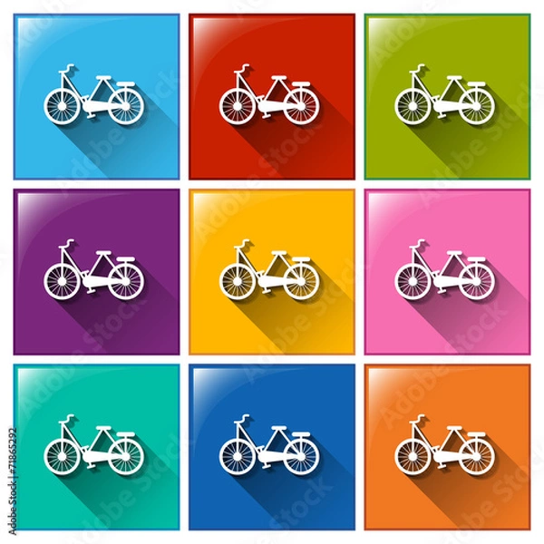 Fototapeta Buttons with bicycles