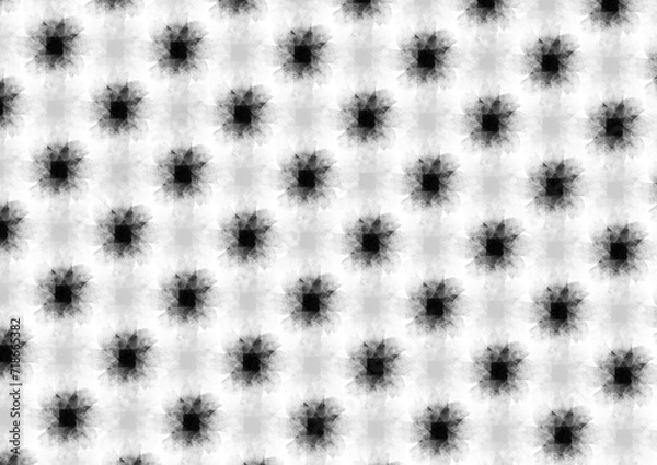 Fototapeta 水彩のモノクロのドットが並んだ背景イラスト素材