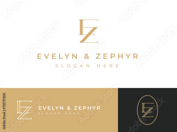 Fototapeta Abstract logo design concept for branding with initials letter
